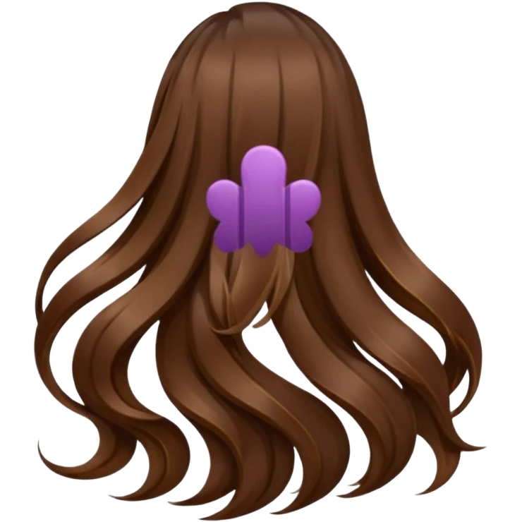 back view of long brown hair emoji