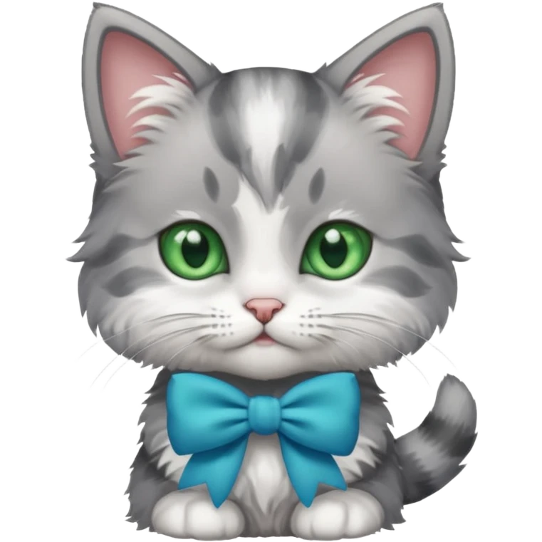 Kitten wearing bow emoji