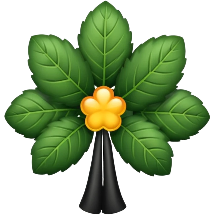 Trébol  color negro con cinco hojas  emoji