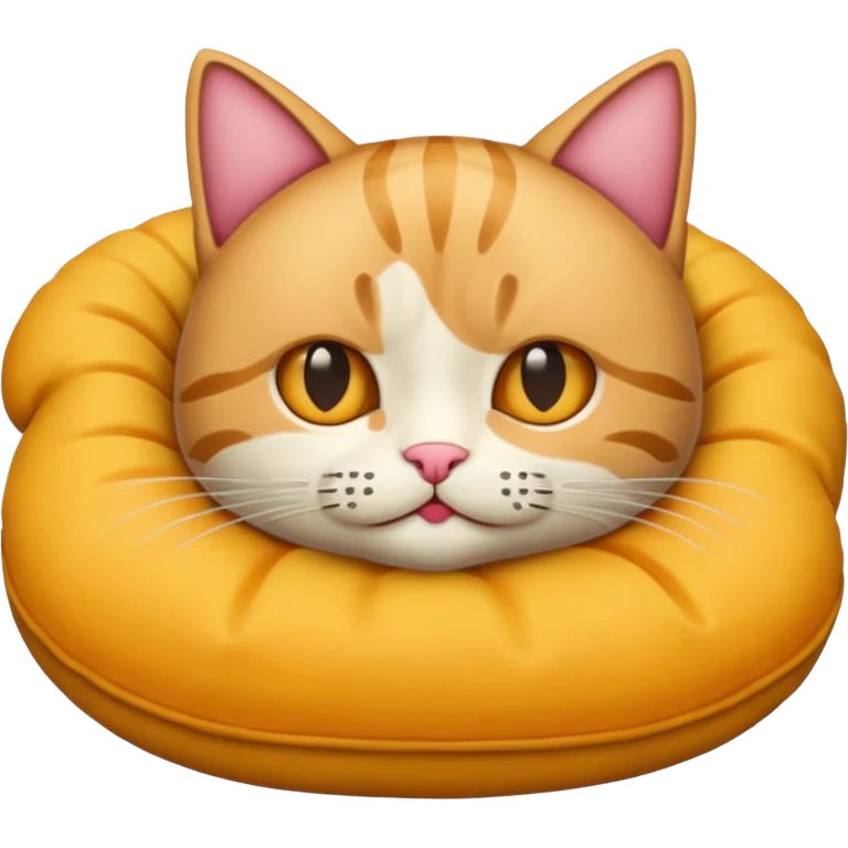 gatito acostado en un cojín emoji