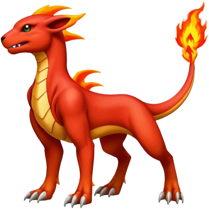 Houndoom-Charmeleon-Fakémon-hybrid-creature (full body)  emoji
