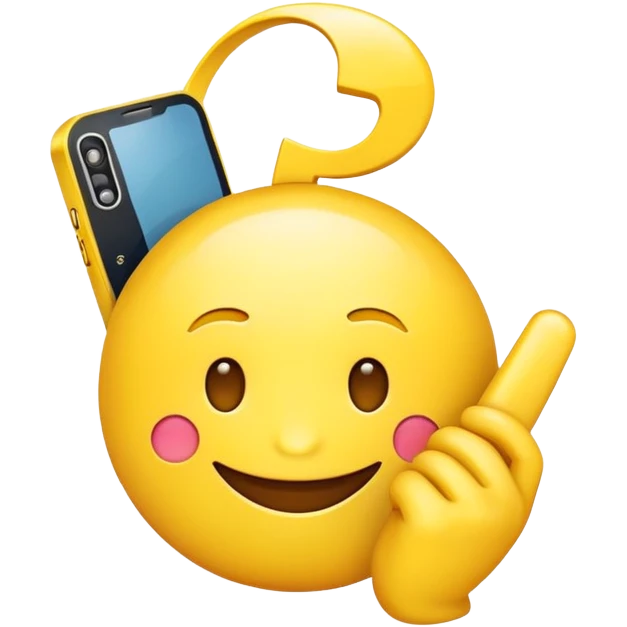 Emojis with smile holding phone  emoji