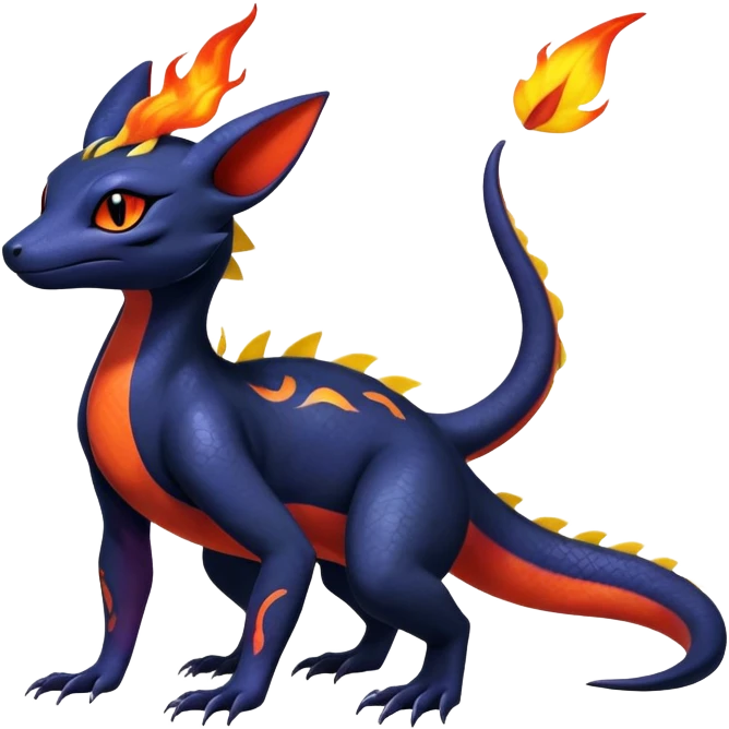 Shiny Salandit-Umbreon-Quilava-Fakémon-hybrid-creature (full body)  emoji