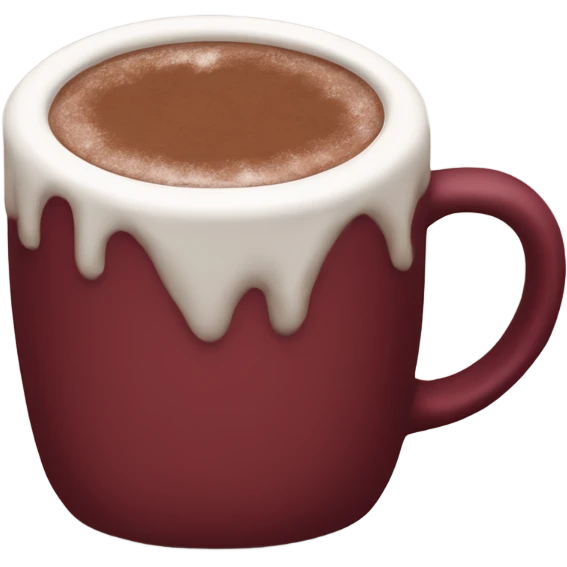 Cozy hot cocoa maroon mug emoji