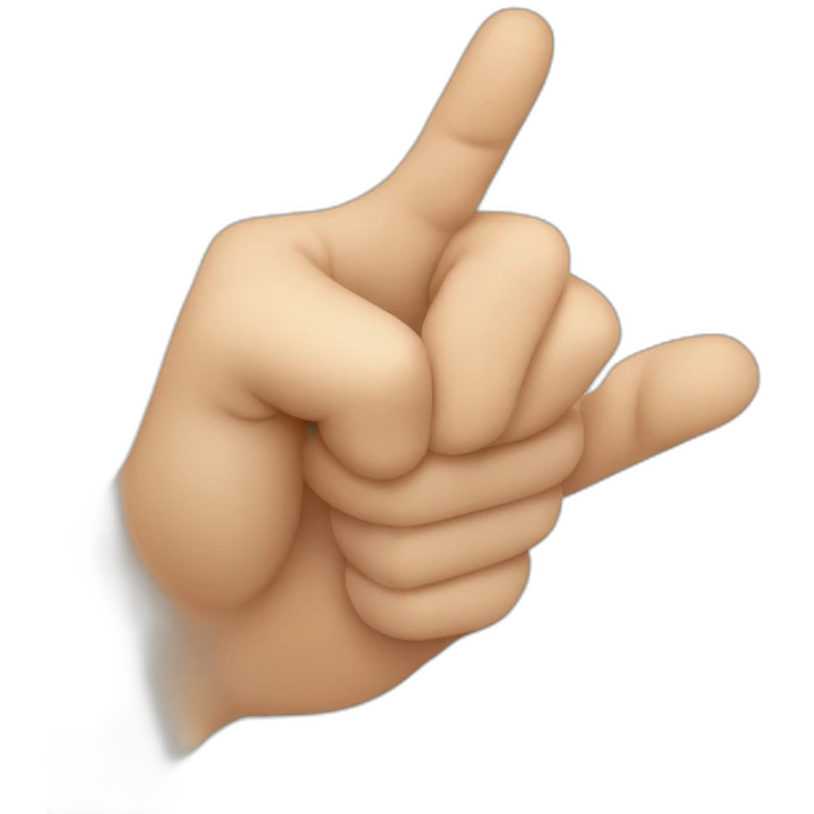 Two pointed fingers up hand thumb pointed up to the other thumb emoji