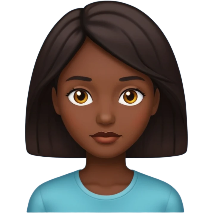 dark hair Woman face emoji