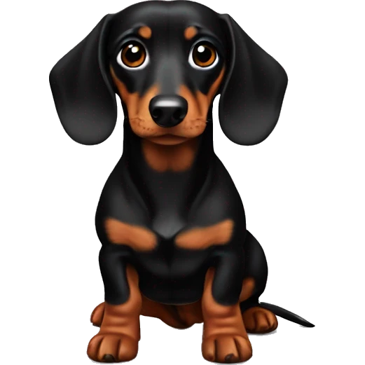 The dachshund is small and black emoji
