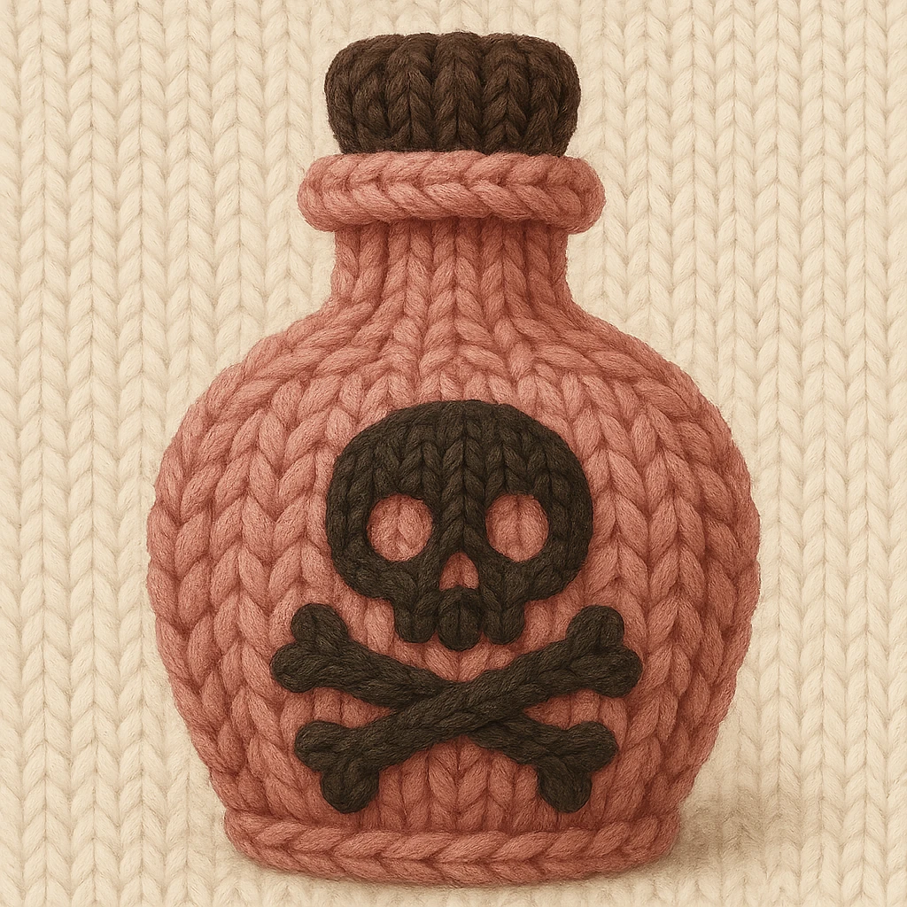 pink goth potion bottle, cozy and gothic emoji