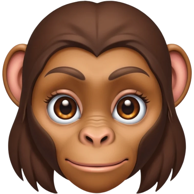 female ape face with eyelashes and feminine features emoji