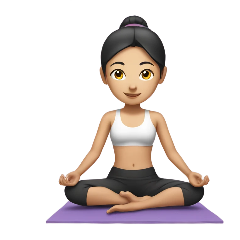 Asian yoga girl  emoji