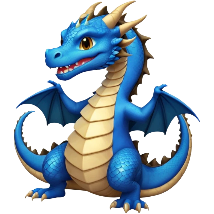 Smiling dragon with blue shoes and black hoodie emoji