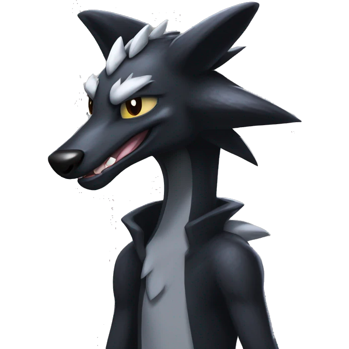 Black Cool Edgy Sergal-Seviper-Poochyena-Houndoom-Fakémon  emoji