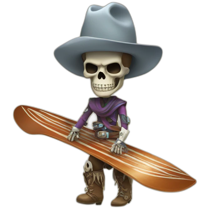 skull surfer cowboy emoji