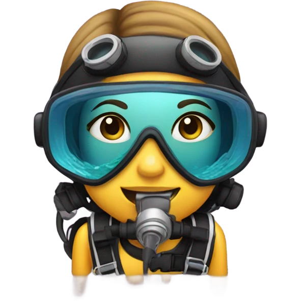 girl in scuba diving gear underwater emoji