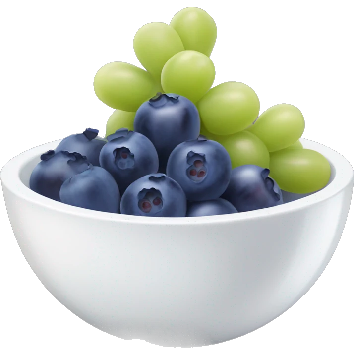 yoghurt bowl with grapes and blueberries emoji