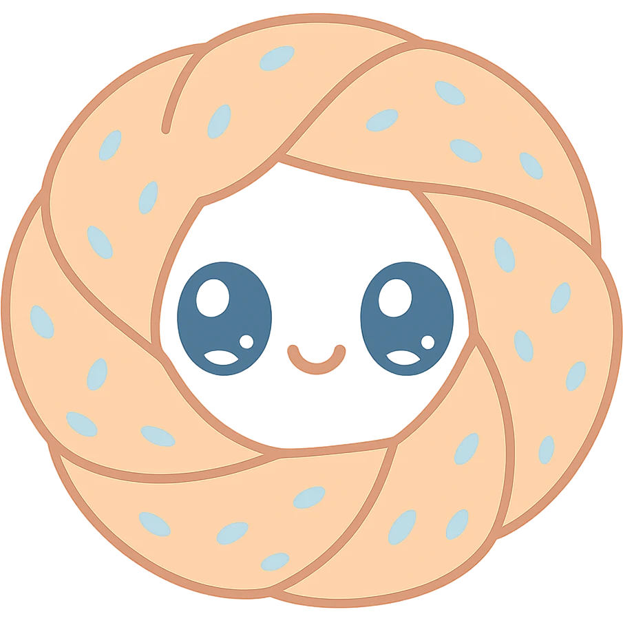 a simit, the Turkish sesame bagel, cute kawaii style emoji