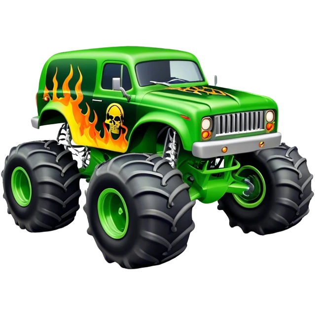 Grave Digger - Monster Jam (Model Year: 2022) (Iconic colour: Green with flames) emoji