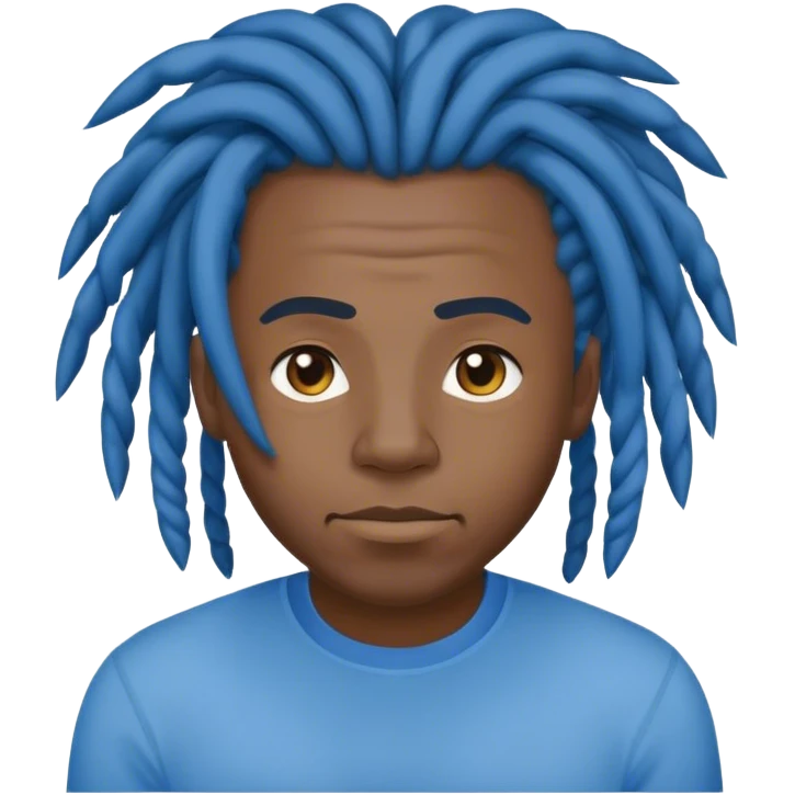 confident male in blue shirt with short dreadlocks emoji