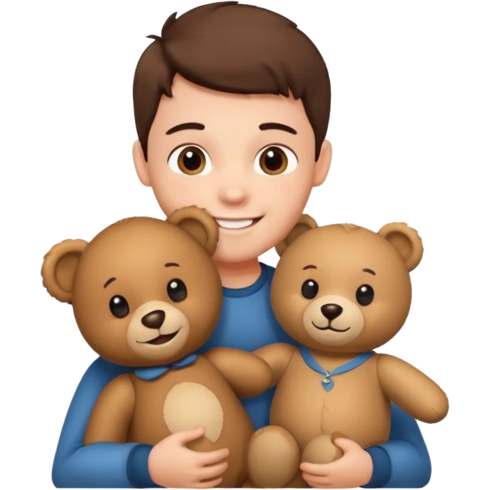 smiling boy with bear emoji