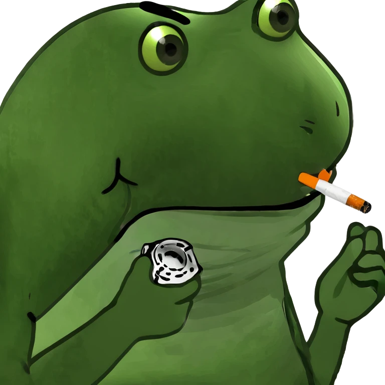 Smoking frog emoji