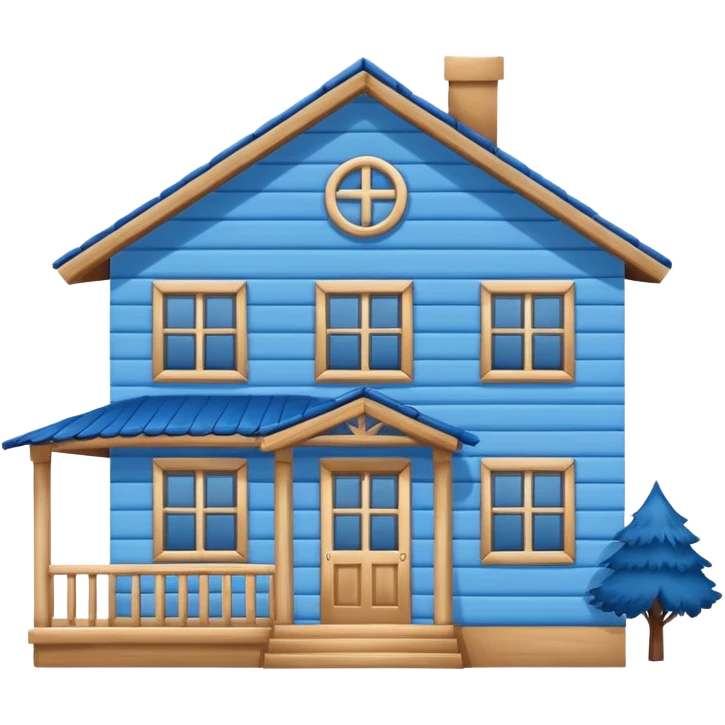 Blue house that says 707 - make it simple emoji