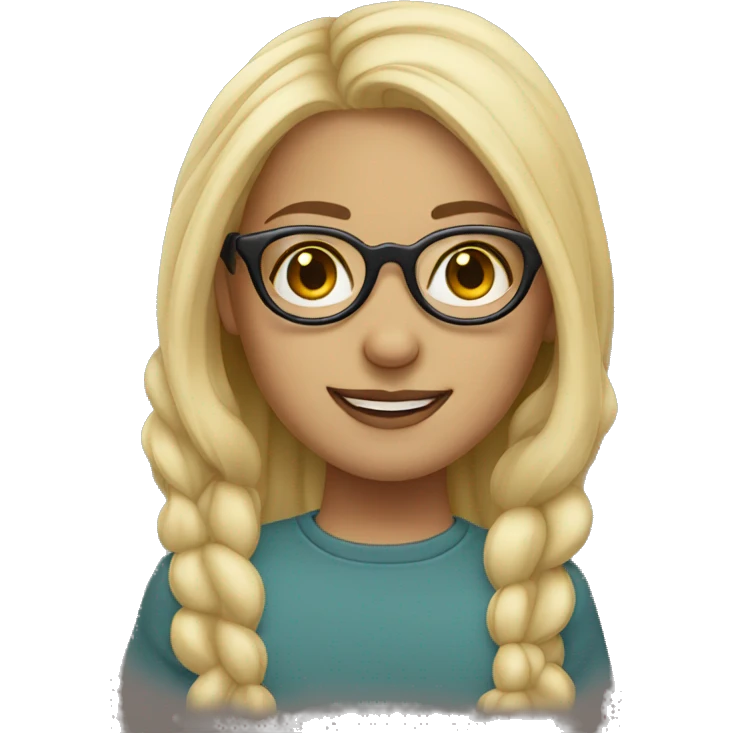 blonde girl with nose piercing and glasses  emoji