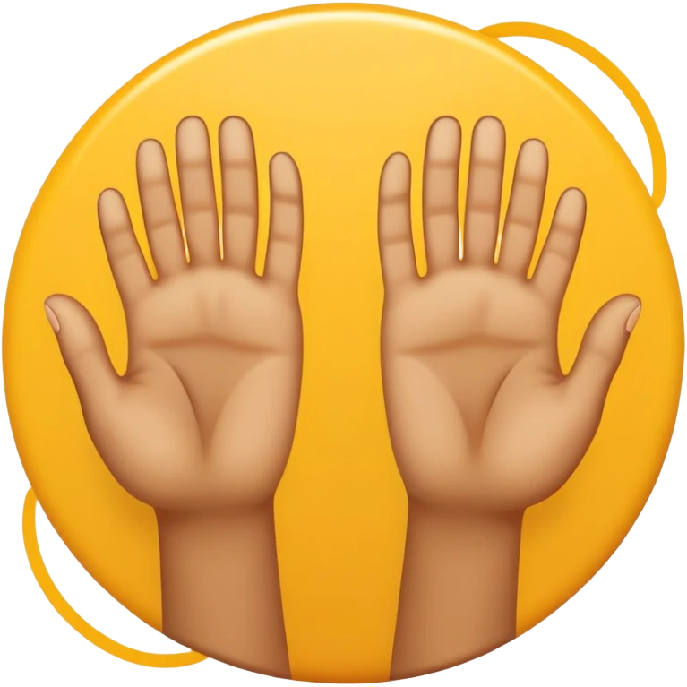 2 hands around a yellow circle with a dot in the middle and 2 feet on top emoji