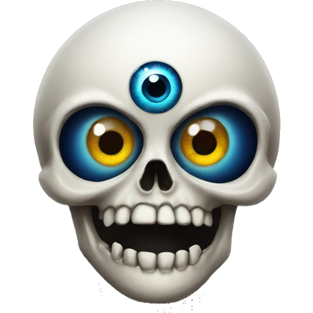 Evil eye with a skull emoji