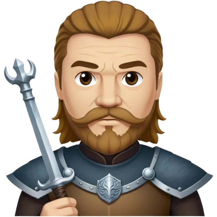 Mace Tyrell from game of thrones, have mustache and beard emoji