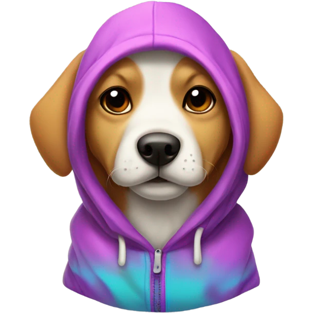Dog wearing hoodie emoji