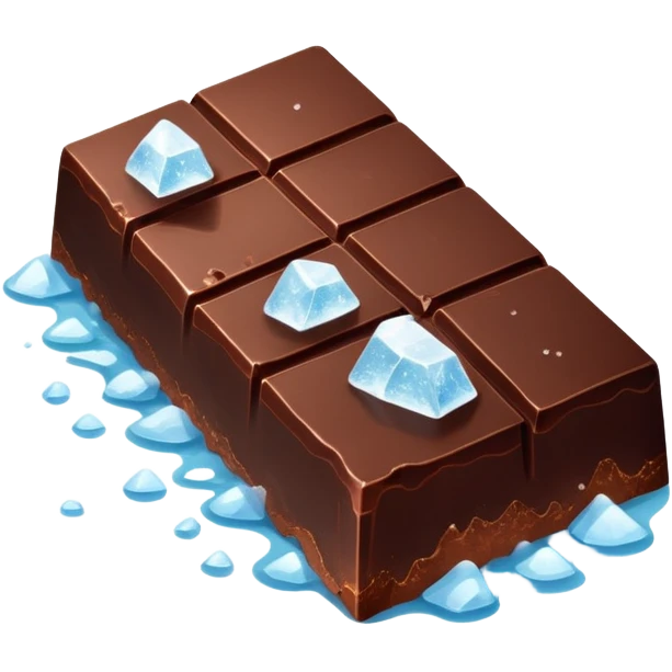 A piece of dark chocolate with visible sea salt crystals on top emoji