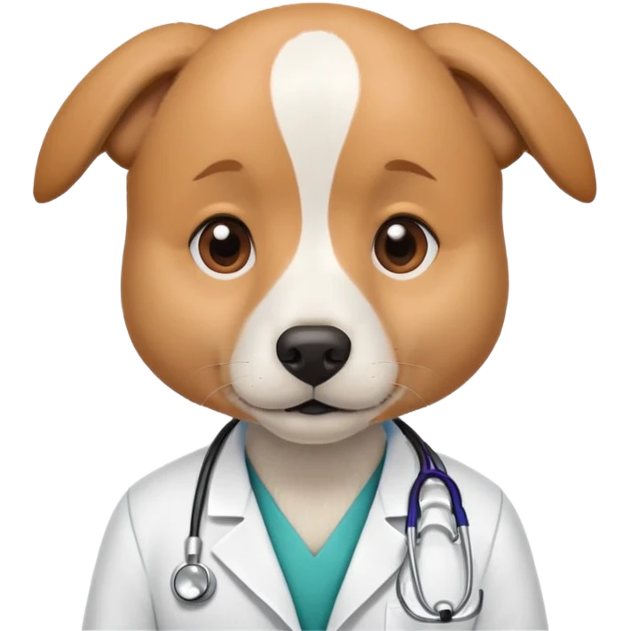 A doctor dog emoji