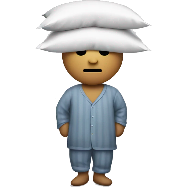man with pillow head in pajamas emoji