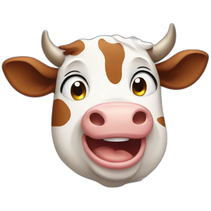 cow Laughing hard with tears emoji