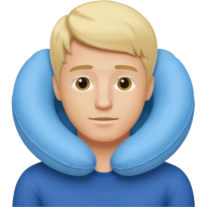 blonde man using travel pillow  emoji