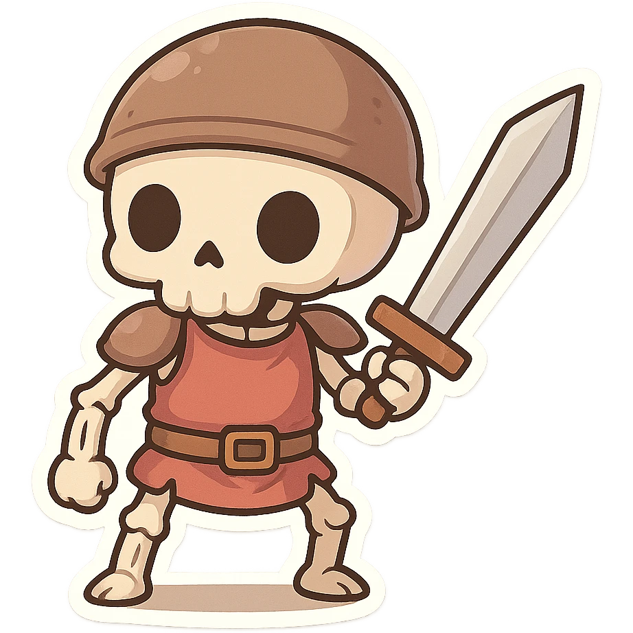 一个拿着剑的骷髅小兵 emoji