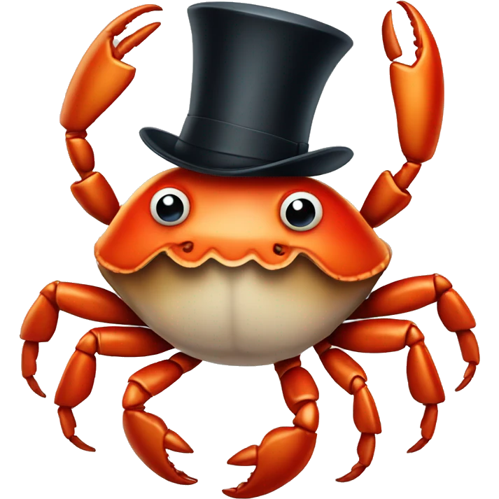 Crab wearing a top hat emoji