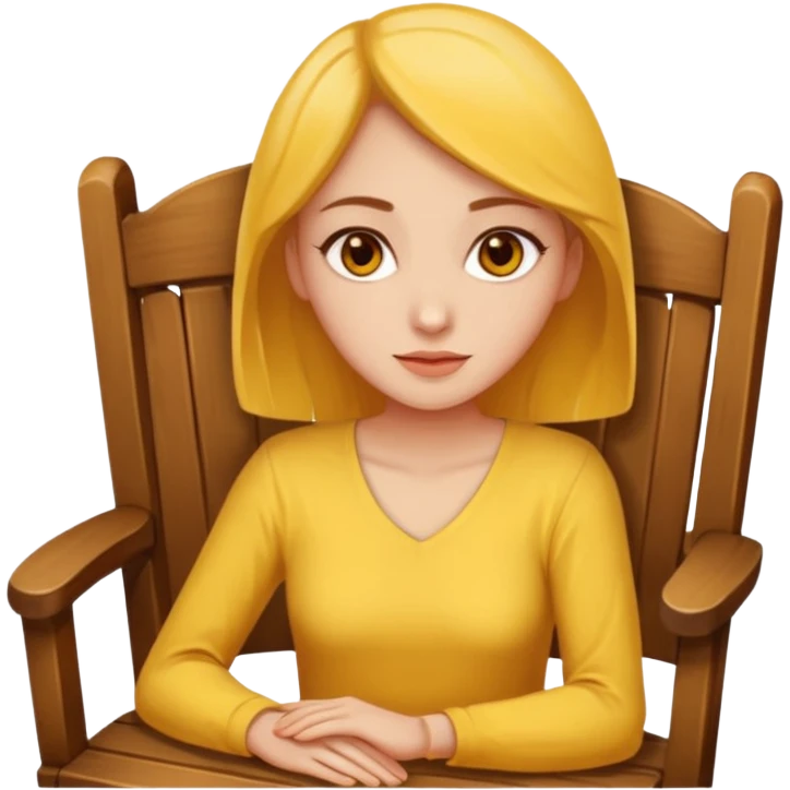a yellow woman sitting on a chair emoji