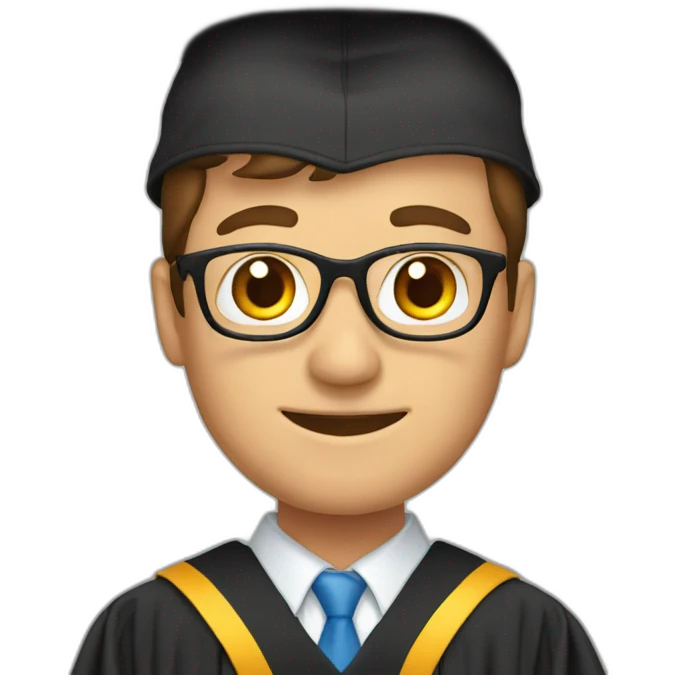 male teacher wearing a graduation hat emoji