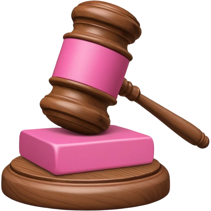 pink gavel and block emoji