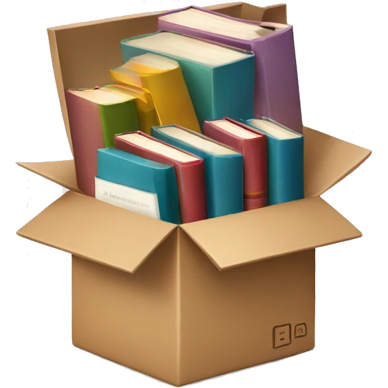open box with books inside emoji