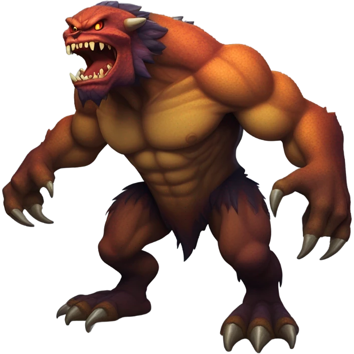 Monster climbing a mountain  emoji