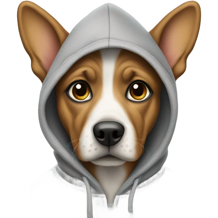 Dog wearing a hoodie emoji