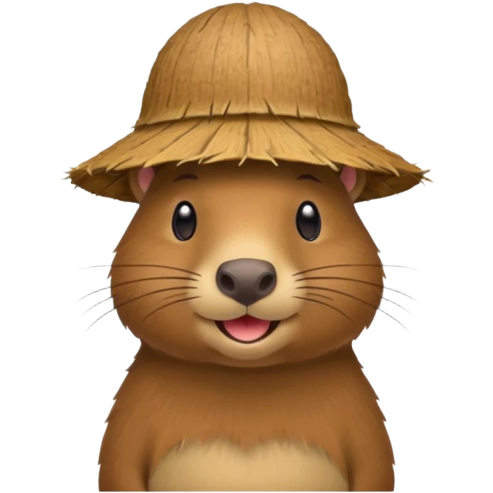 capybara with coconut hat emoji