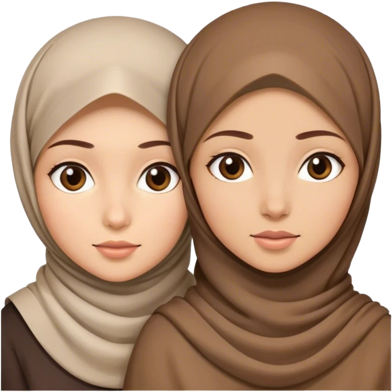 Girl with a Hijab an a Girl with brown hair emoji
