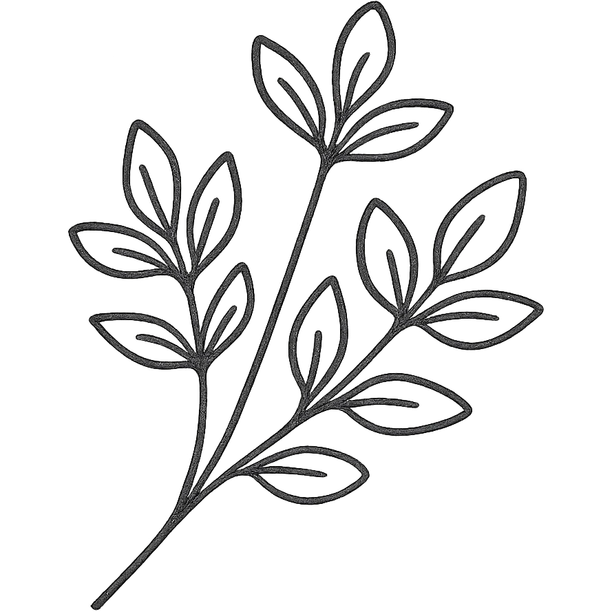 herbs, hand drawn black outline style emoji