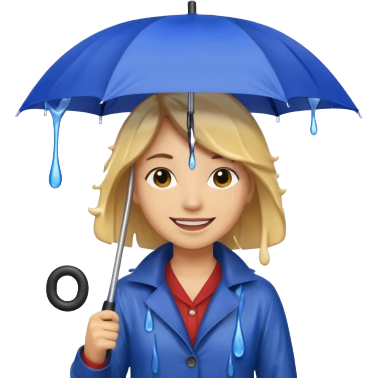 People getting wet (umbrella, dripping hair) emoji