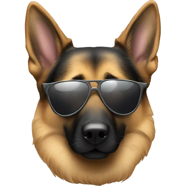 German Shepard with sunglasses emoji
