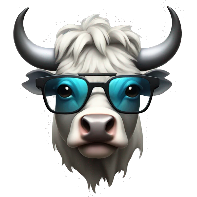 Cyberpunk bull in glasses  emoji