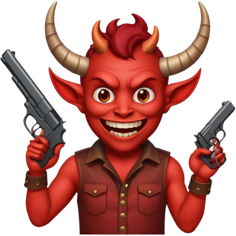 Un 👹 con una pistola en la mano  pero que sea como el emoji emoji